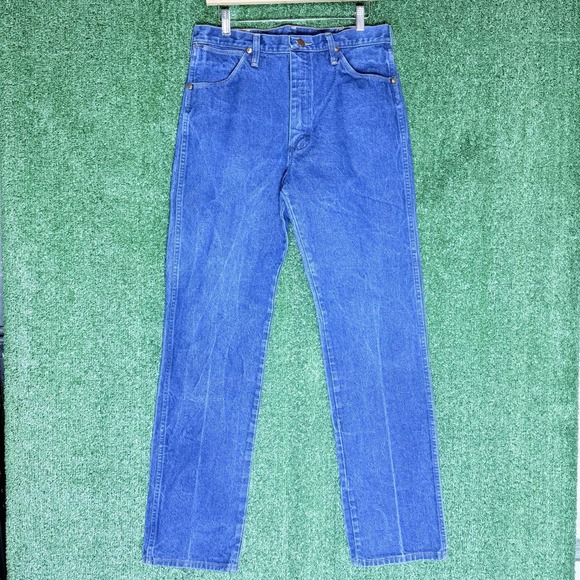 Vintage Wrangler Jeans Mens 32x34 Blue 13MWZ Western Cowboy Cut Made In USA EUC - Picture 4 of 12
